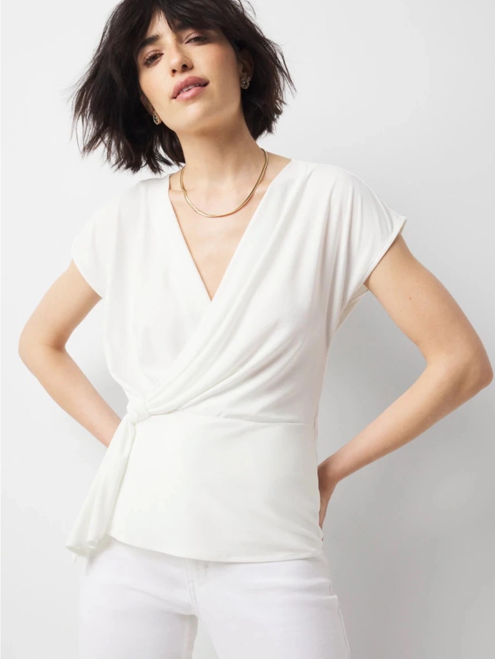 WHBM draped surplice shirt